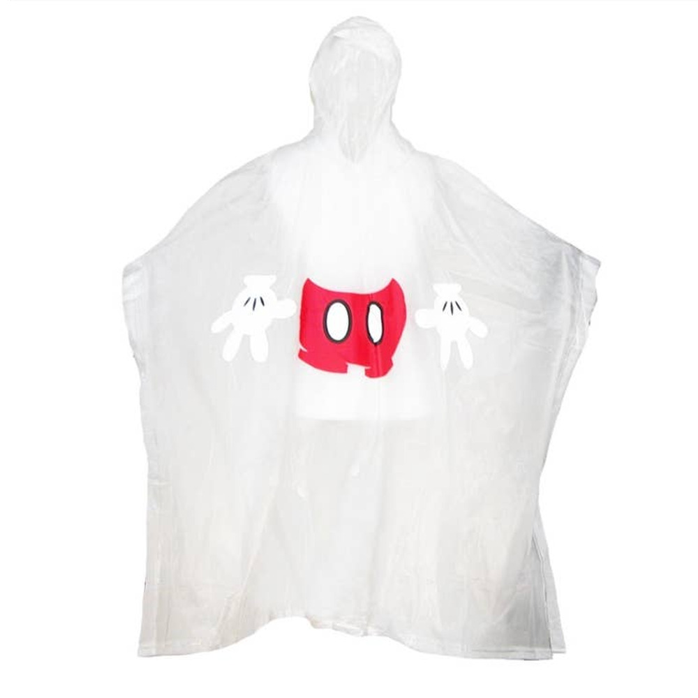 Disney Mickey Mouse Rain Poncho Clear Dress Like Mickey